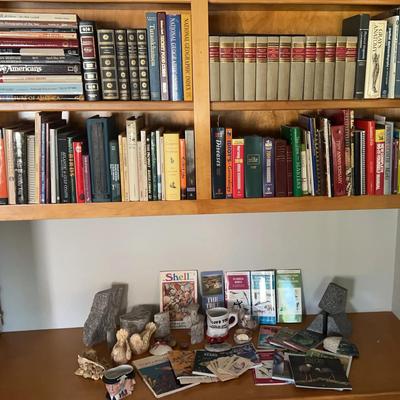 Extensive Home Library with Decor Accents