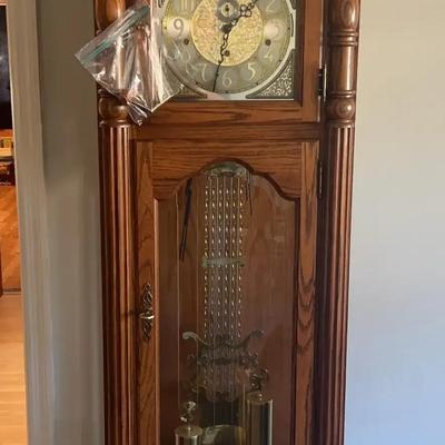 Sligh Grandfather Clock with Key and Winding Tool