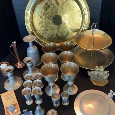 Weighted Pewter, Brass & Mixed Metal Collection