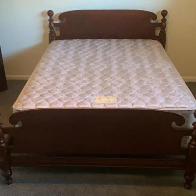 Wooden Bed Frame with Sealy Posturepedic Mattress Set