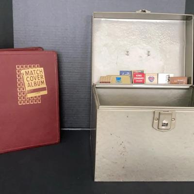 Vintage Matchbook Collection with Album & Metal Storage Box