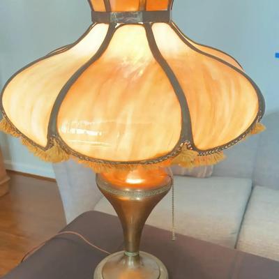 Vintage Slag Glass Table Lamp – Tested & Working