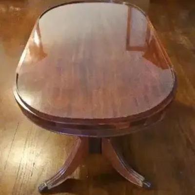 Elegant Glass-Top Wood Coffee Table with Claw Feet
