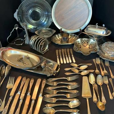 Silverplated Dishes and Flatware Collection