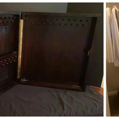 Women’s Coat & Shoe Collection with Wooden Wall-Mount Jewelry Box