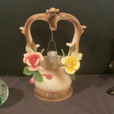 Vintage Murano Glass Clown & Ceramic Wishing Well