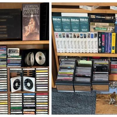 Vintage 8-Track, Cassette & CD Music Collection Featuring Star Wars Trilogy Soundtrack