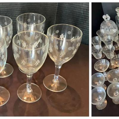 Etched and Cut-Glass Collection Featuring Libbey Golden Foliage