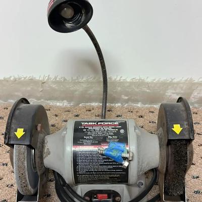 Task Force 6" Bench Grinder with Work Light – Dual Wheel (Used)