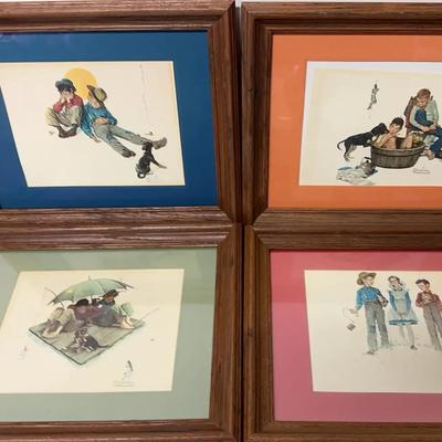 Norman Rockwell Prints – “Boyhood Adventures” Series (c. Mid–20th Century)