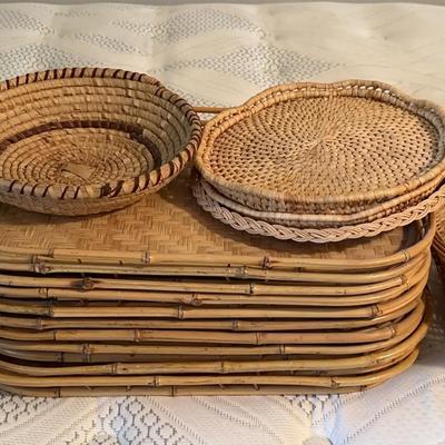 Woven Rattan & Wicker Baskets and Trays – Natural Boho Decor Collection 