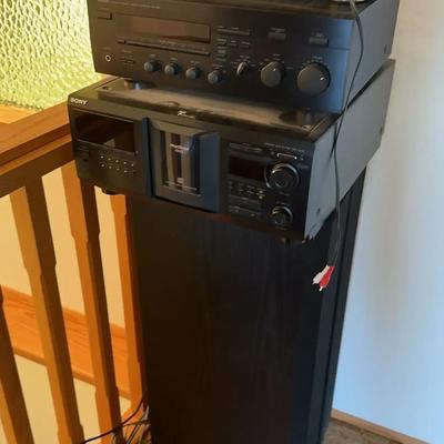 Yamaha Stereo System w/ Speakers – RX-595 Receiver & KX-R470 Cassette Deck + Sony 400-Disc Changer