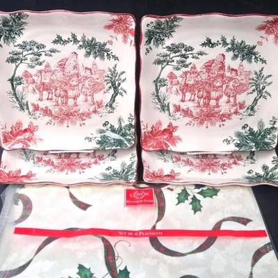 "Lenox" Placemats and "Christmas Toile" Plates #1