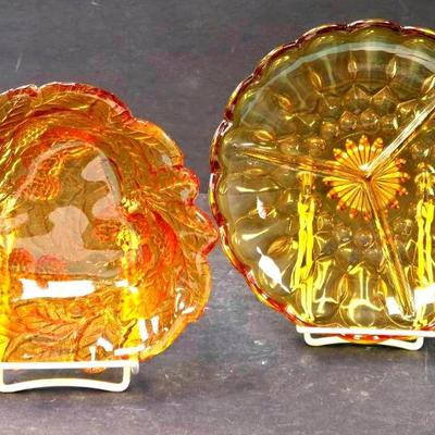 "Indiana Glass" Candy Dish and a Relish Tray