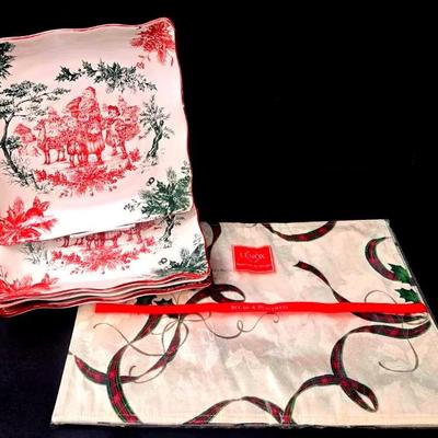 "Lenox" Placemats and "Christmas Toile" Plates #2