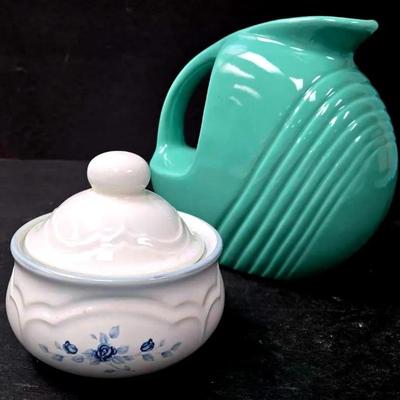 "Pfaltzgraff" Sugar Bowl and "Cantinaware" Pitcher