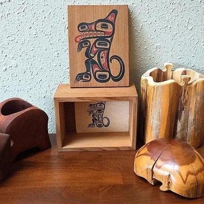 Unique Wood Carved Storage Boxes