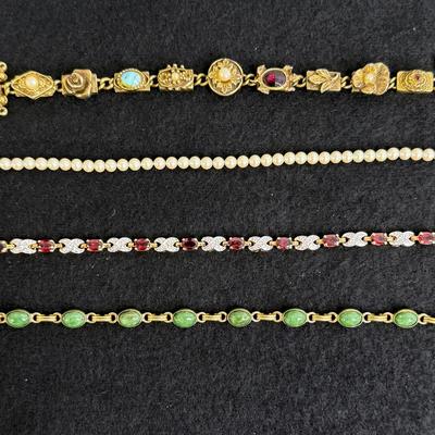 Vintage Bracelet Lot – Includes Goldette Victorian Revival Panel Bracelet