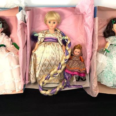 Madame Alexander Gone W/ Wind #1590, Miss Scarlett #B1988, Rapunzle #1539