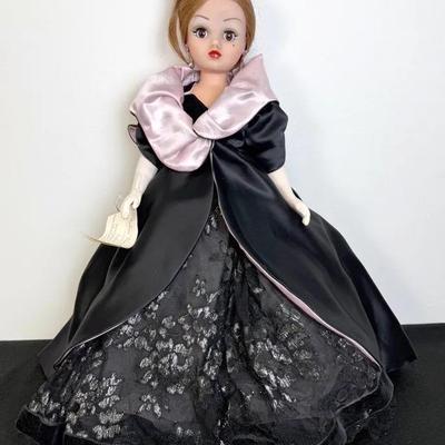 Madame Alexander Onyx Velvet And Lace Gala Gown