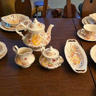 Sale Photo Thumbnail #57: Gorgeous Vernon Rose china serving ware