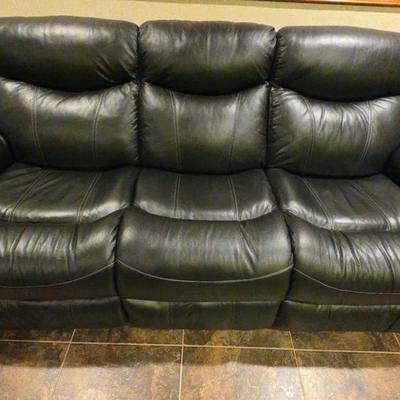 Black Leather Recliner Sofa