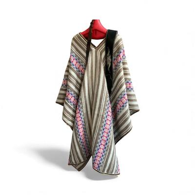Native Poncho, Partial Alpaca Wool Poncho