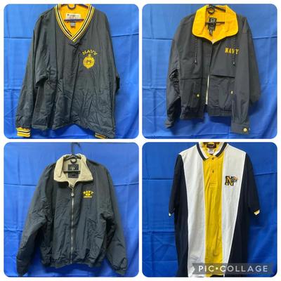Mens Navy Jackets, Polo, & Windbreaker Pants XL & XXL