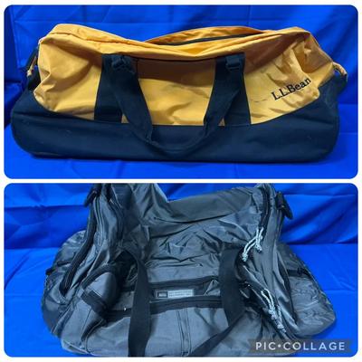 LL Bean Yellow Rolling Duffle Bag & REI Overnight Bag