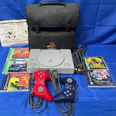 Complete Original Playstation System, Games, Case, & More