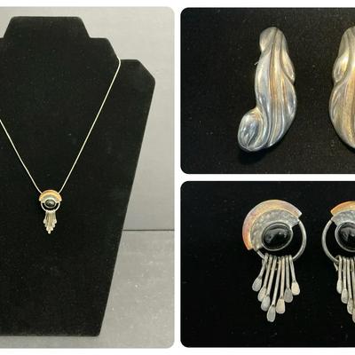 Unique Silver Tone Costume Jewelry 