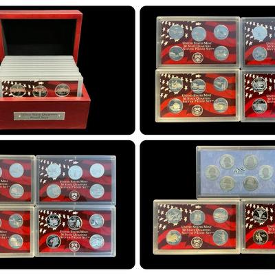 Complete Silver Proof State Quarter Collection (55 Quarters)