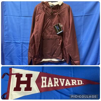 Storm Dude Harvard University Anorack Pullover Mens XL & Pennant