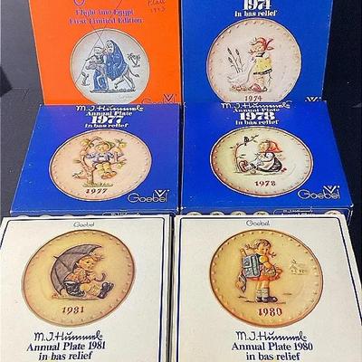 Goebel MJ Hummel Annual Plate Collection 1973, 1981, And More