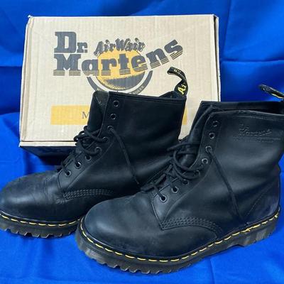 Dr. Martens Black Greasy 8 Eyelet Boot Mens US 11 Made in England