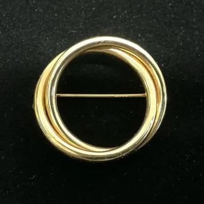 14k Gold Interlocked Loop Brooch (2.78 Grams)