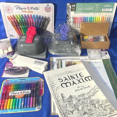 Assorted Crafts, Lucky 8 Punches, Pens, Markers, And More