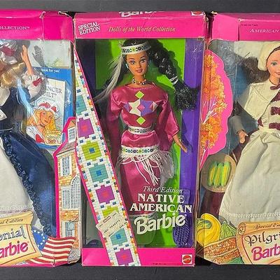 Barbies - Pilgrim, Colonial, Native American