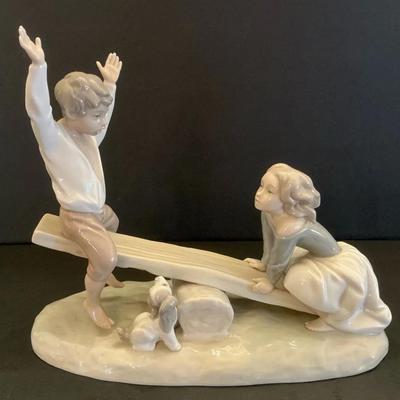 Nao by Lladro Children Playing See-Saw Porcelain Figure