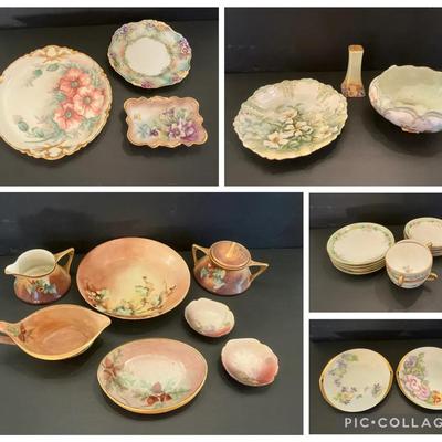 Handpainted Floral French & German China Pieces