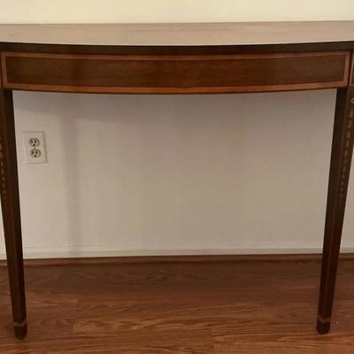Hepplewhite Style Inlaid Demilune Hall or Sofa Table