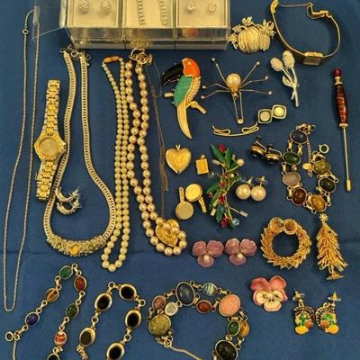 Costume Jewelry Including Gold Filled Scarab Bracelets 