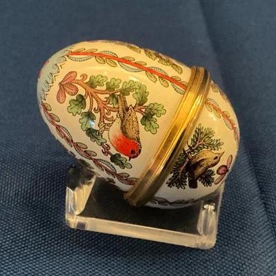 Halcyon Days Enamels Bird Easter Egg Trinket Box