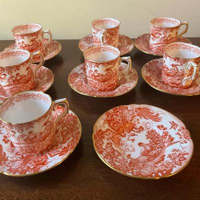 Royal Crown Derby Red Aves Tea Set 