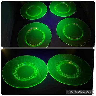 Vaseline Uranium Glass Plates