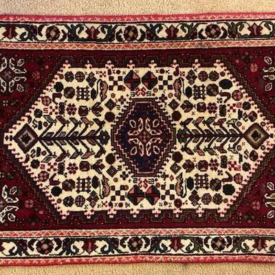 Iranian Red Cream Pattern Wool Oriental Rug 2'1" x 3'4"