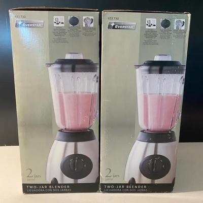 2 New In Box Two-Jar Blenders By Everstar 