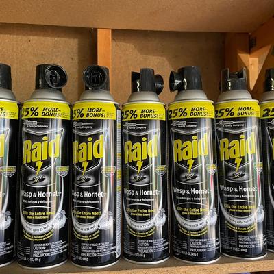 Raid Wasp And Hornet Spray 17.5 Oz Lot 7 Seven Cans 