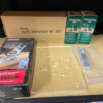 Forstner Bits, Craftsman Drill Guide, Router Guide, And V-Drill Guide
