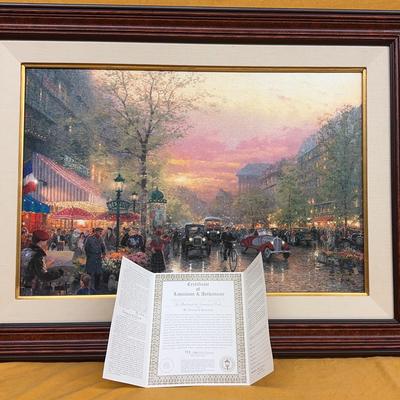 Thomas Kinkade “Paris, City of Lights – Le Boulevard des Lumiere at Dusk” Limited Edition Framed Can